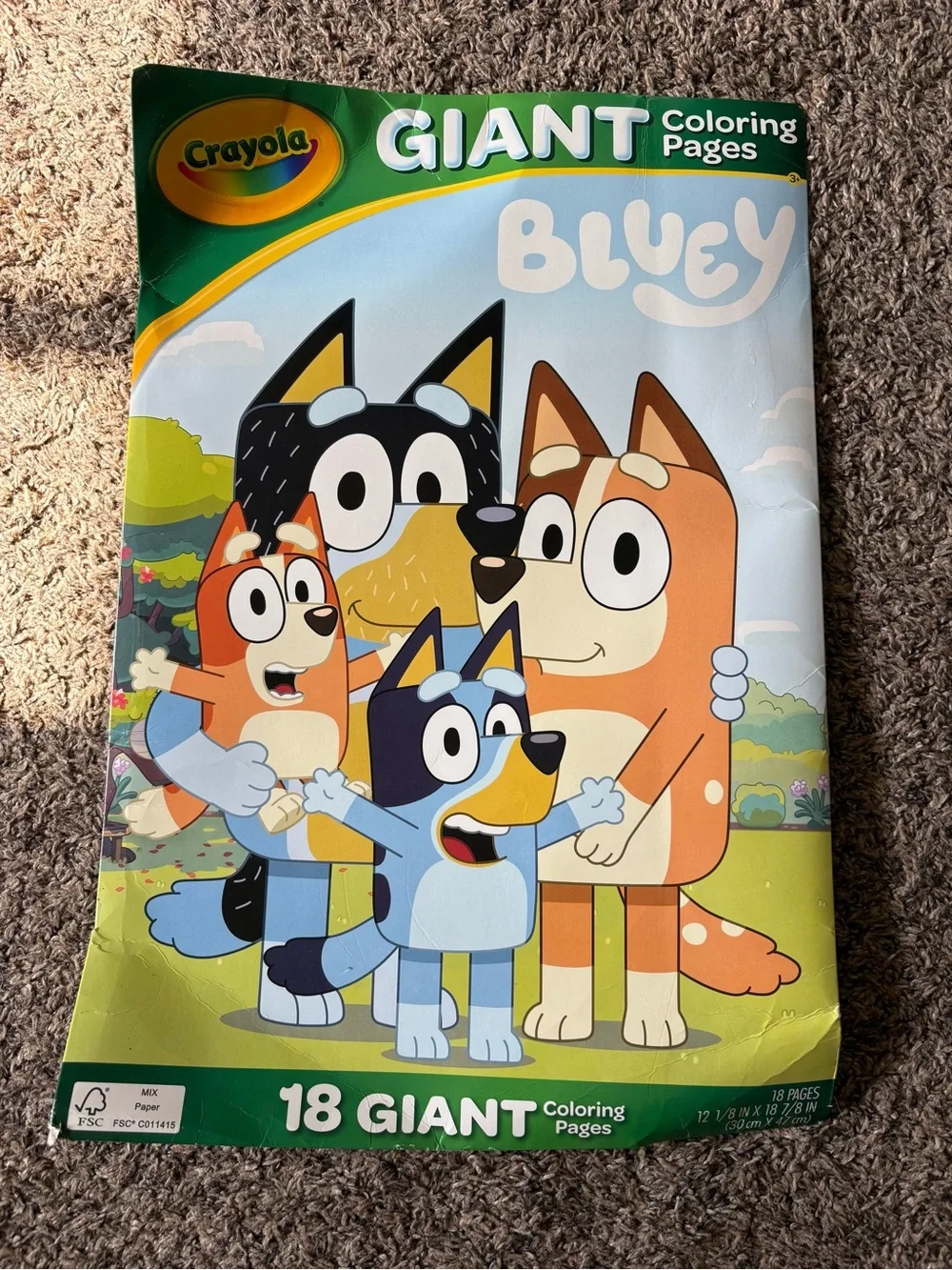 Crayola Bluey Giant Coloring Pages - opened pack!